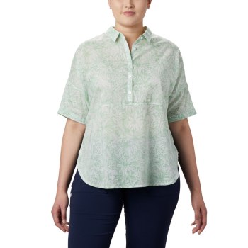 Columbia PFG Sun Drifter 3/4 Sleeve Tunic Plus Size, Camisa Verde Menta Para Mujer | 971483-ILB